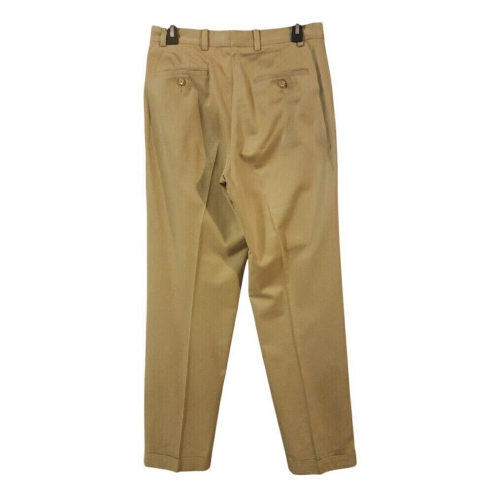 John W. Nordstrom Men's Khaki Pleated Dress Pants Classic Fit Chino Sz 30x32 - Picture 2 of 7